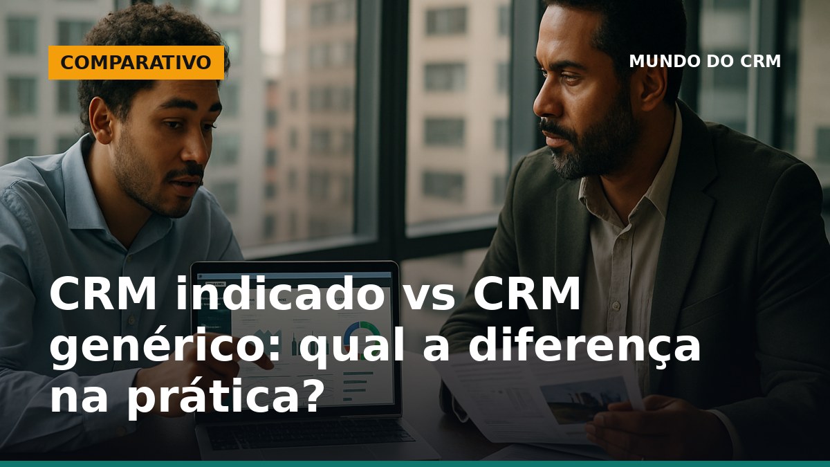 Profissionais analisando CRM indicado e CRM genérico em ambiente corporativo brasileiro