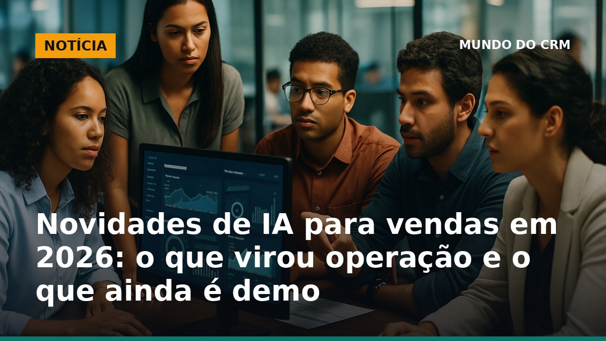 Gerentes de vendas analisando resultados de IA em vendas no Brasil em 2026